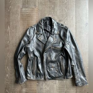 Baldwin vintage effect leather jacket